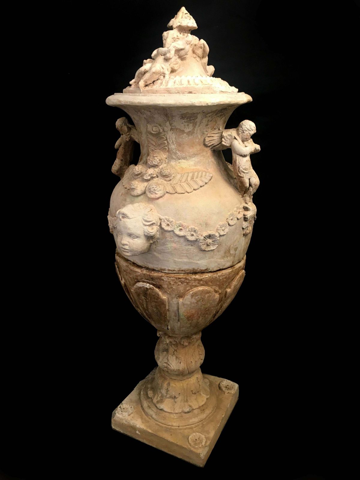 Pair Of Old Italian Stone Garden Vases. Florence, Late Of 18th Century photo vinterior