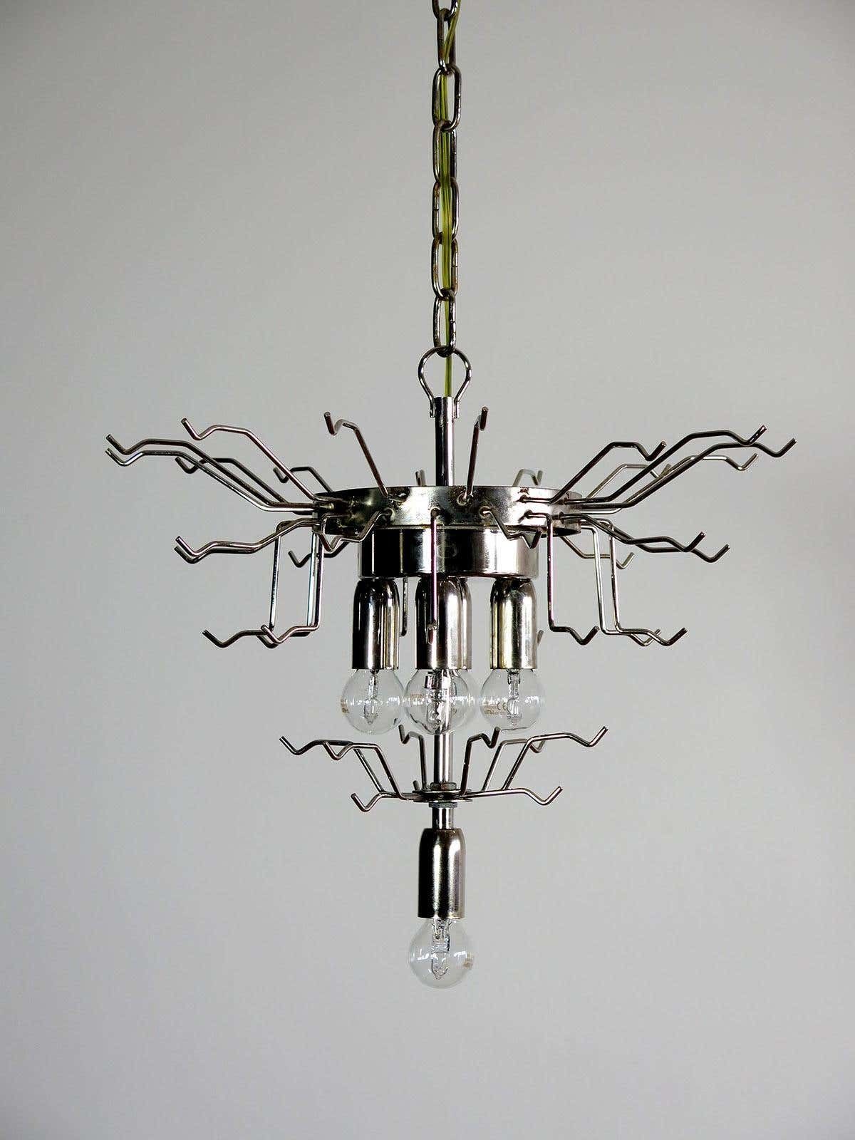 photo furniture Pair Of Italian 41 Caramel Petal Murano Chandeliers, Mazzega Style