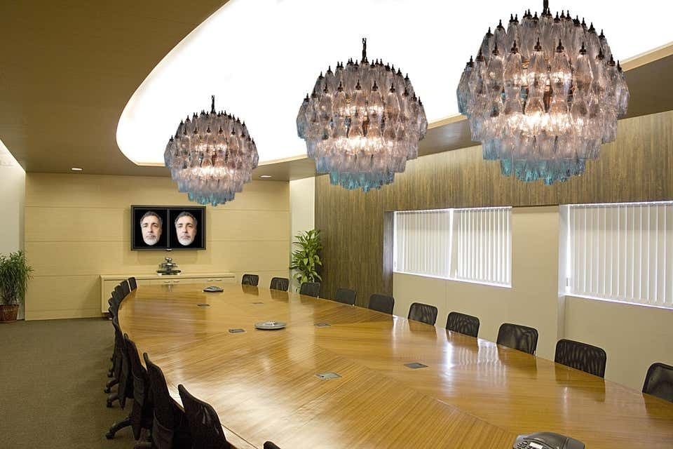 Spectacular Murano 140 Poliedri Chandelier, Carlo Scarpa Style, Murano photo vintage