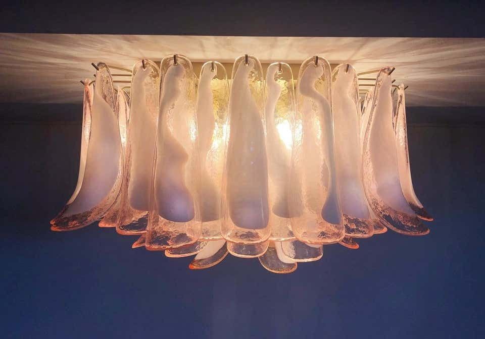 photo furniture Pair Of Italian 64 Petals Chandeliers Ceiling Light, Murano