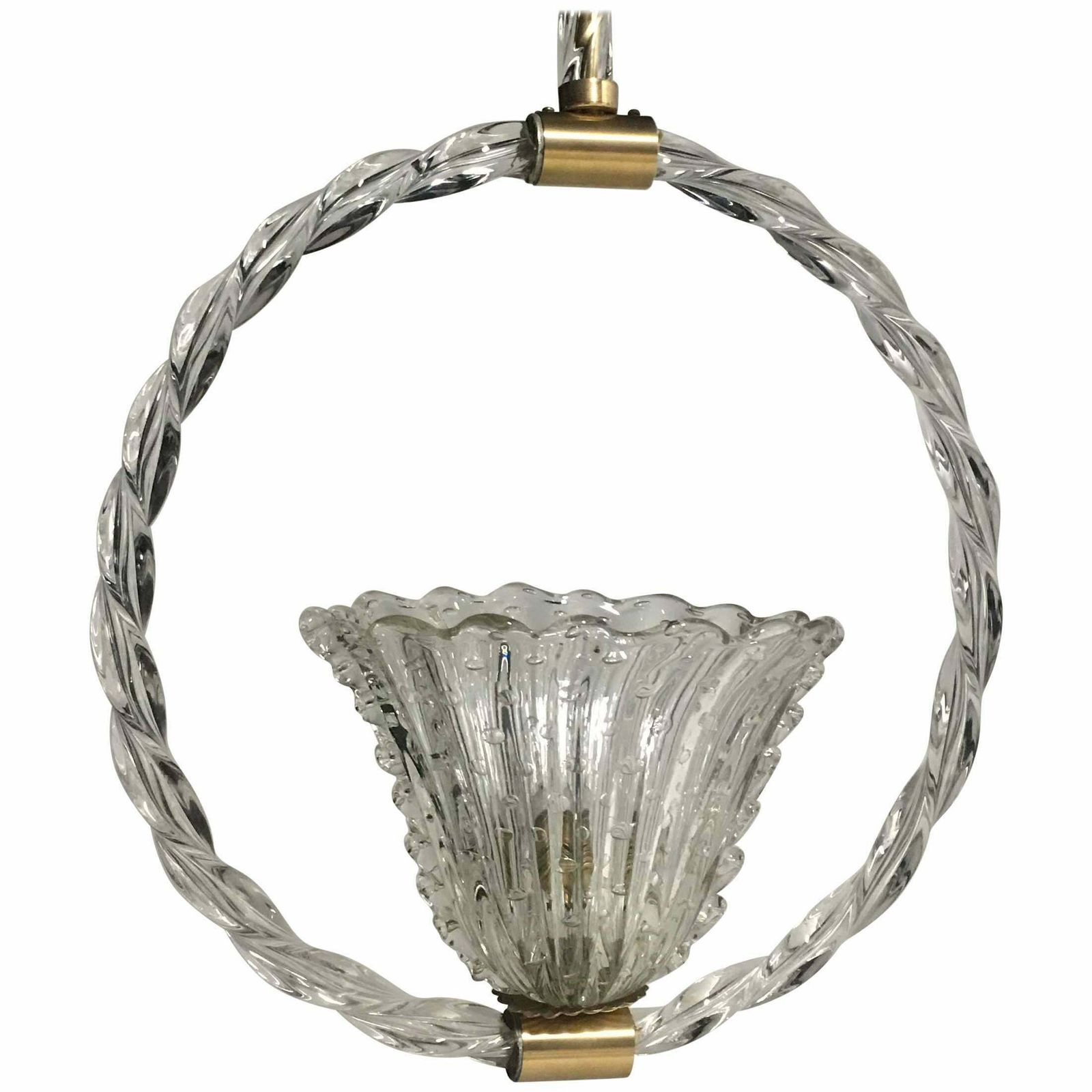 Charming Bubble Glass Pendant By Barovier And Toso  Murano  1940s