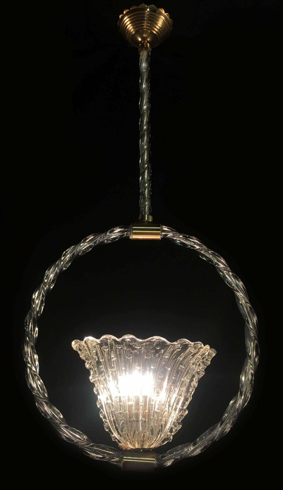 photo buy Charming Bubble Glass Pendant By Barovier And Toso  Murano  1940s