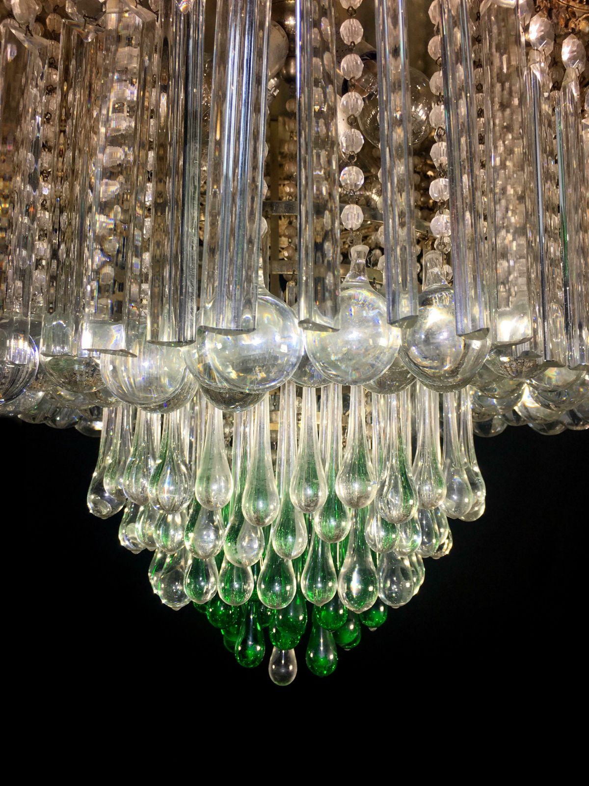 Amazing Italian Chandelier Royal Crown Murano 1950s photo vinterior