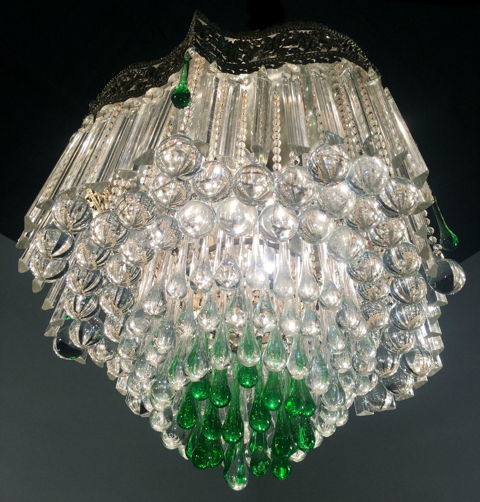 photo furniture Amazing Italian Chandelier Royal Crown Murano 1950s
