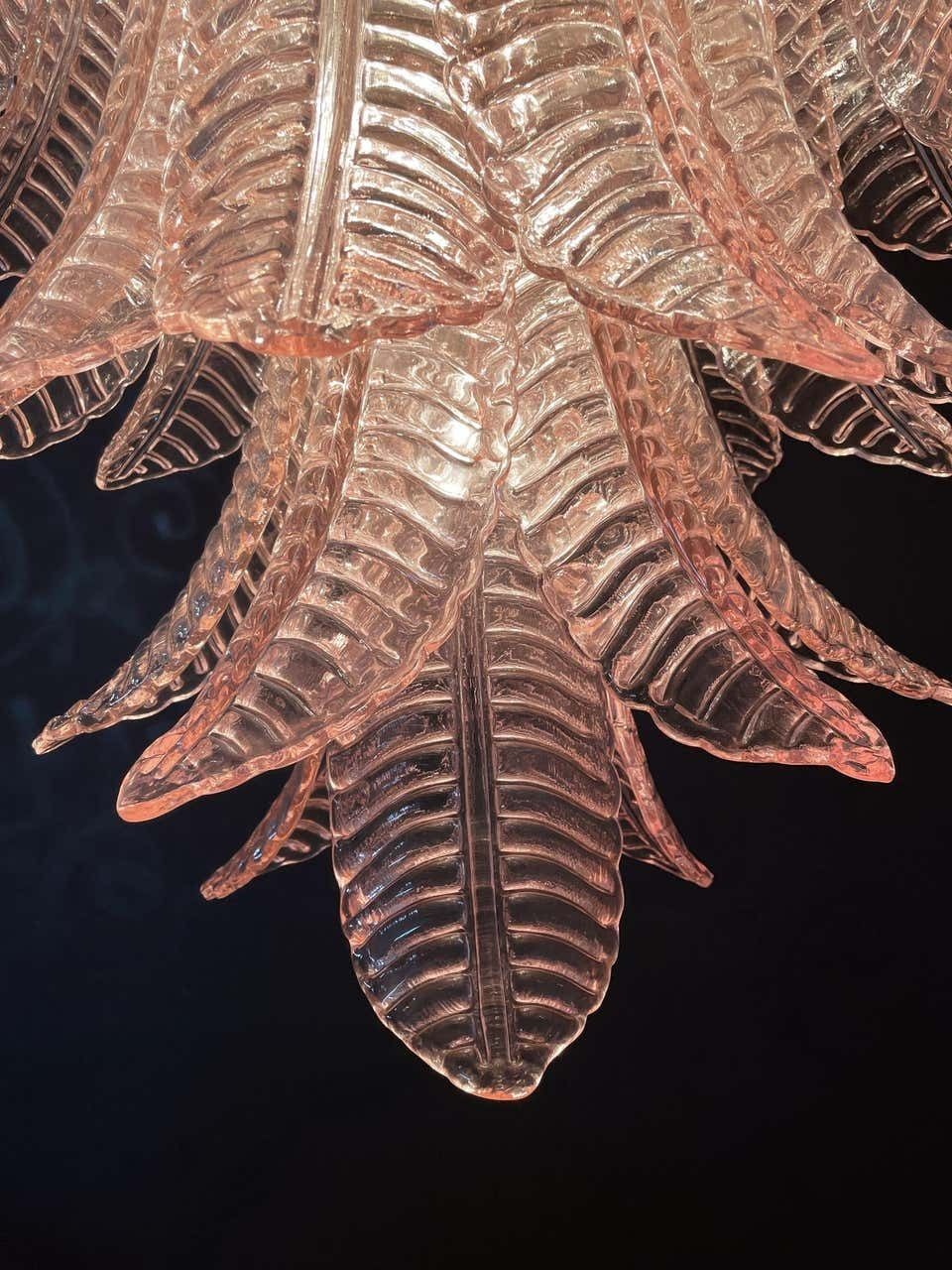 photo for sale Beautiful Pair Of Murano Leaves Chandeliers