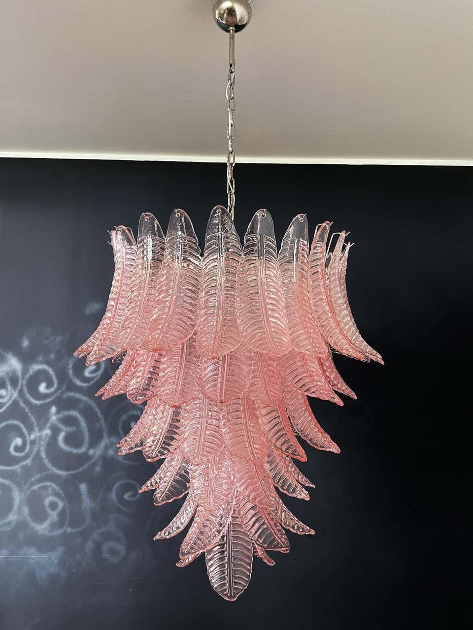 photo buy Beautiful Pair Of Murano Leaves Chandeliers