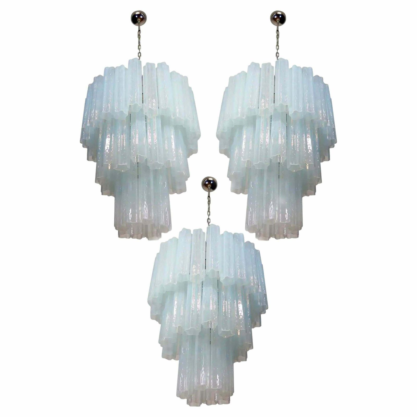 Trio Of 48 Tronchi Chandeliers In Toni Zuccheri Style For Venini, Murano