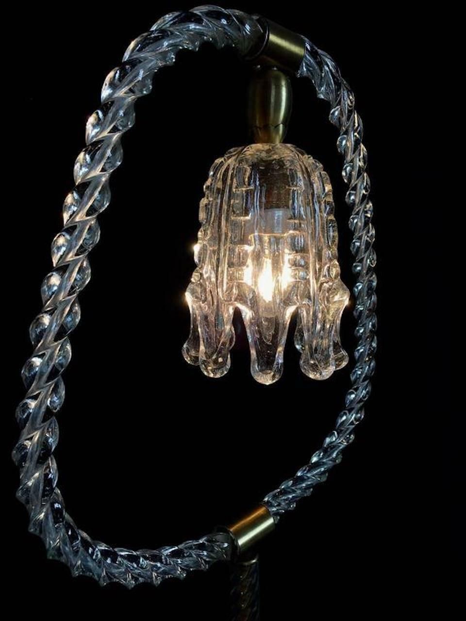 Table Lamp Art Deco By Ercole Barovier, Murano, 1940s photo Lighting