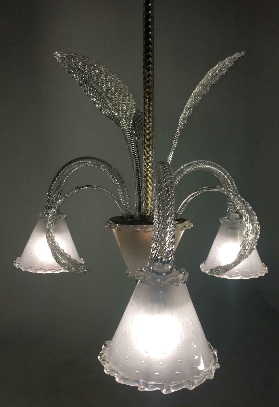 Chandelier By Barovier & Toso, Murano, 1940s photo vinterior
