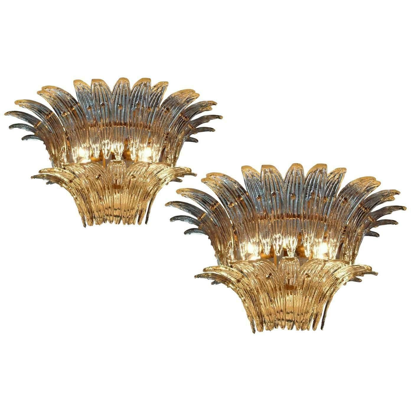 Italian Palmette Sconces By Barovier & Toso, Murano, 1960