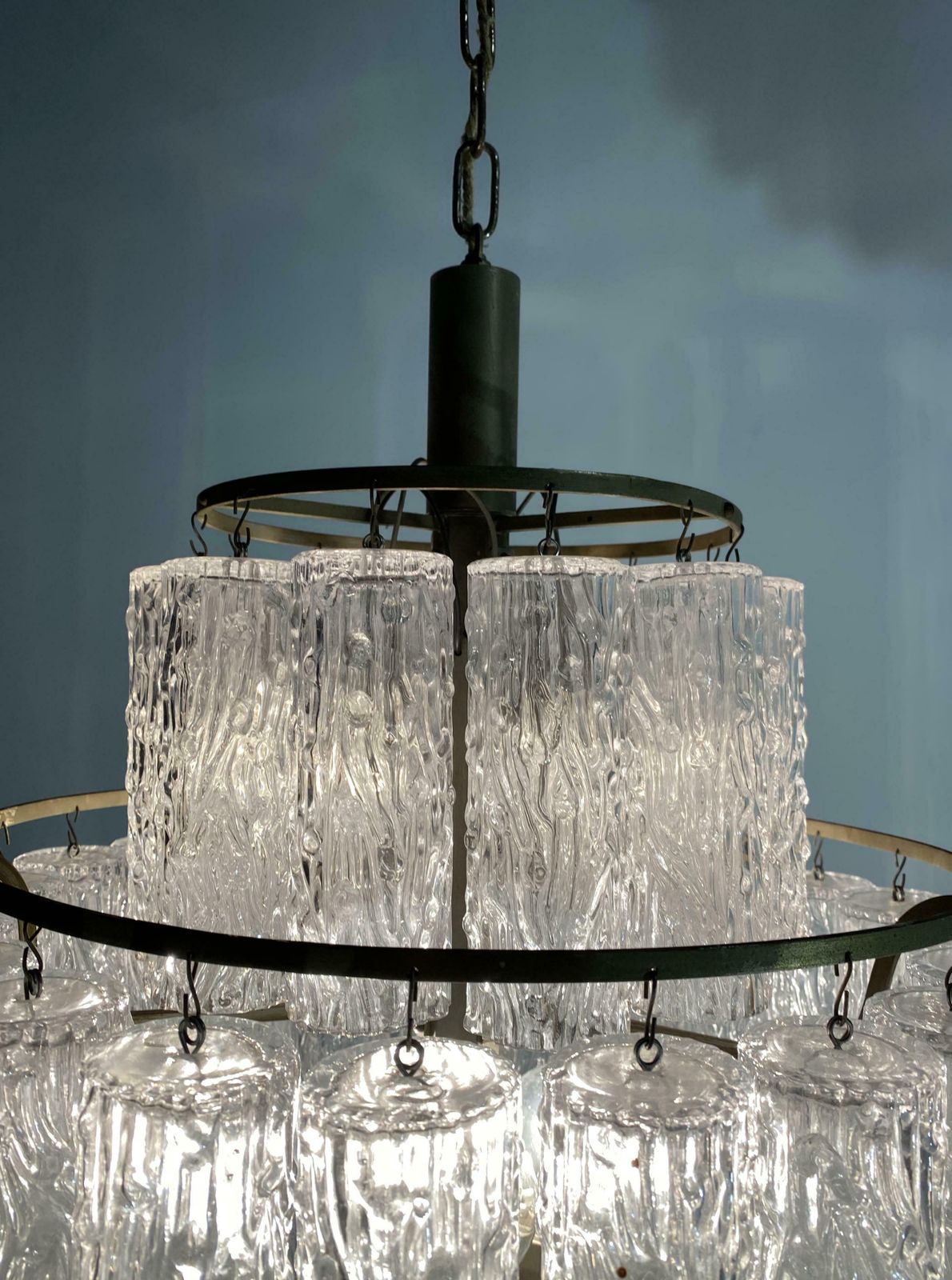 photo vintage Italian Tronchi Chandelier By Toni Zuccheri For Venini, Murano, 1950