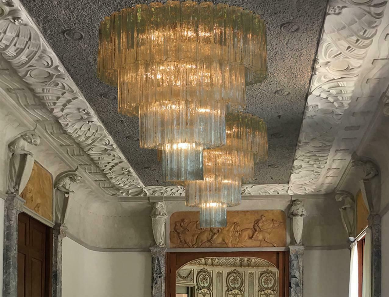 photo furniture Italian Murano Glass Chandelier, 78 Tronchi, Tony Zuccheri Style