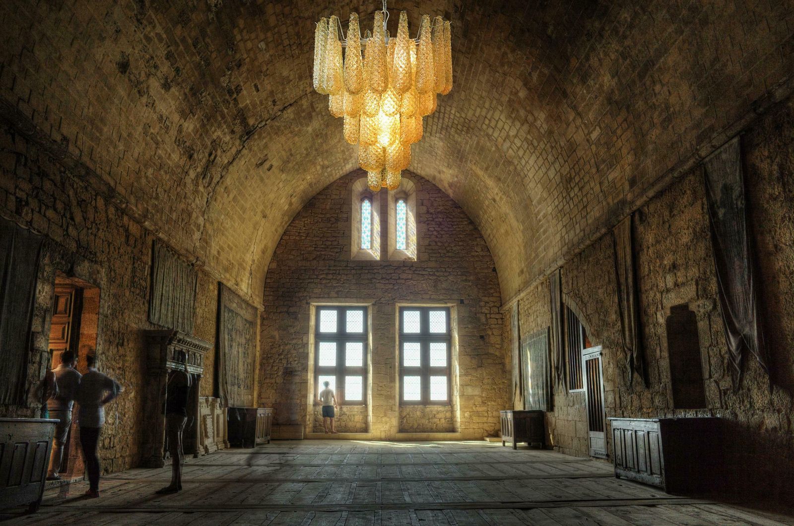 photo buy Pair Of Italian Amber Crystal Chandelier, Murano