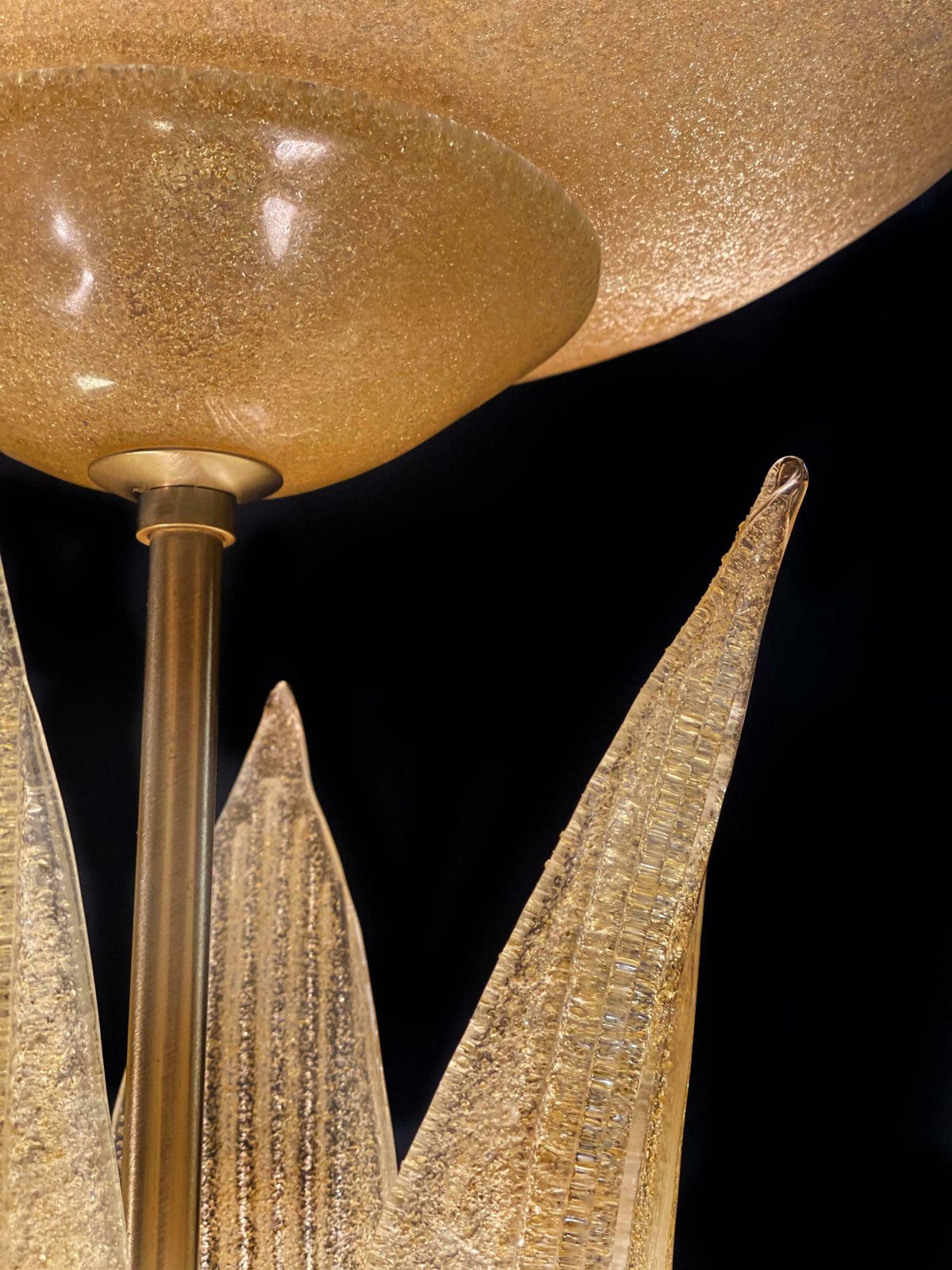 Amazing Murano Chandelier With Gold Inclusions, 1990s photo buy