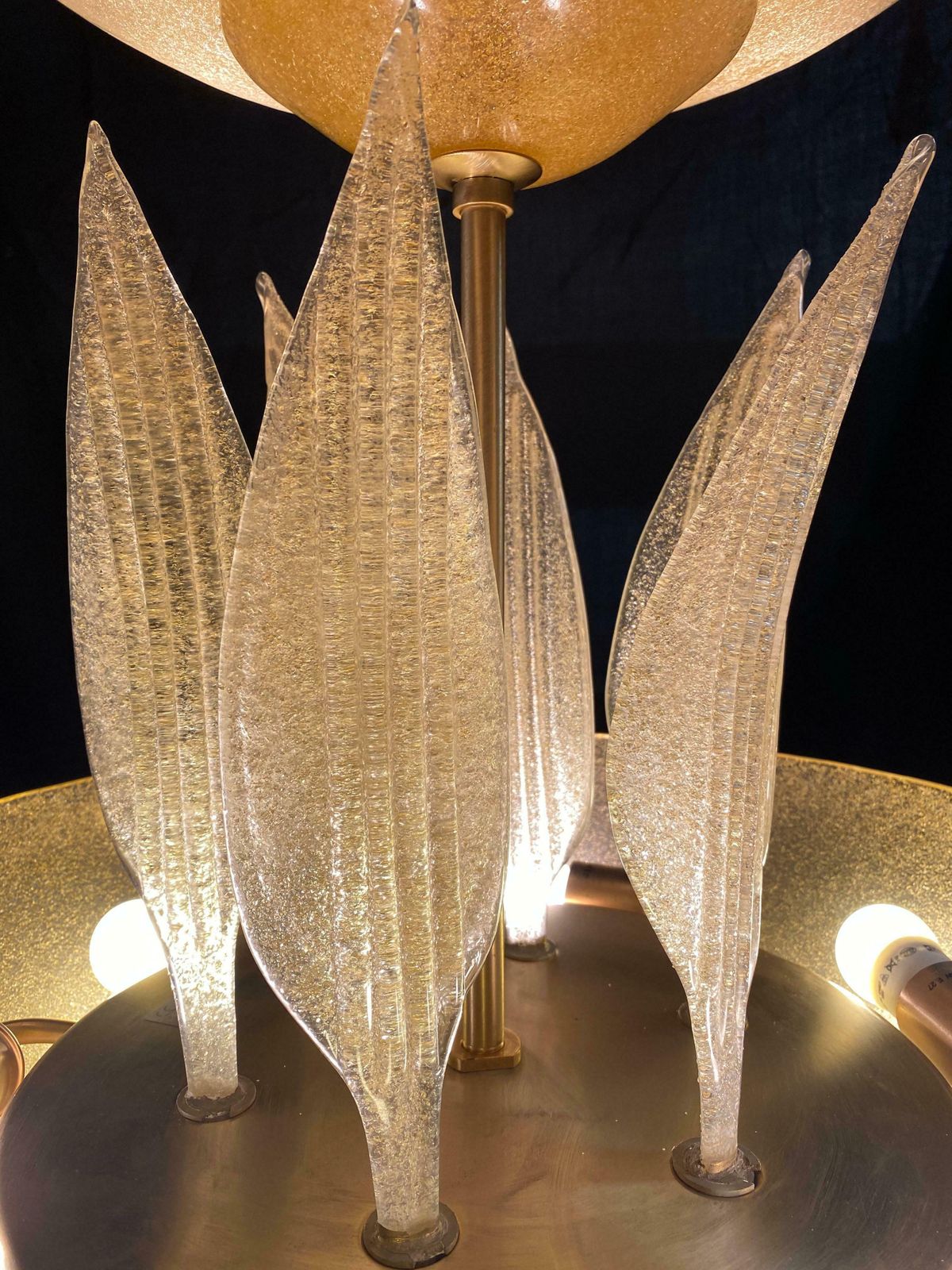 Lighting Amazing Murano Chandelier With Gold Inclusions, 1990s photo