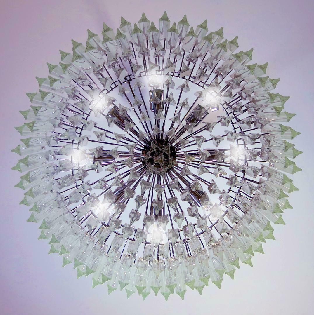 photo vintage Triedri Glass Chandelier, 265 Trasparent Prism, Murano
