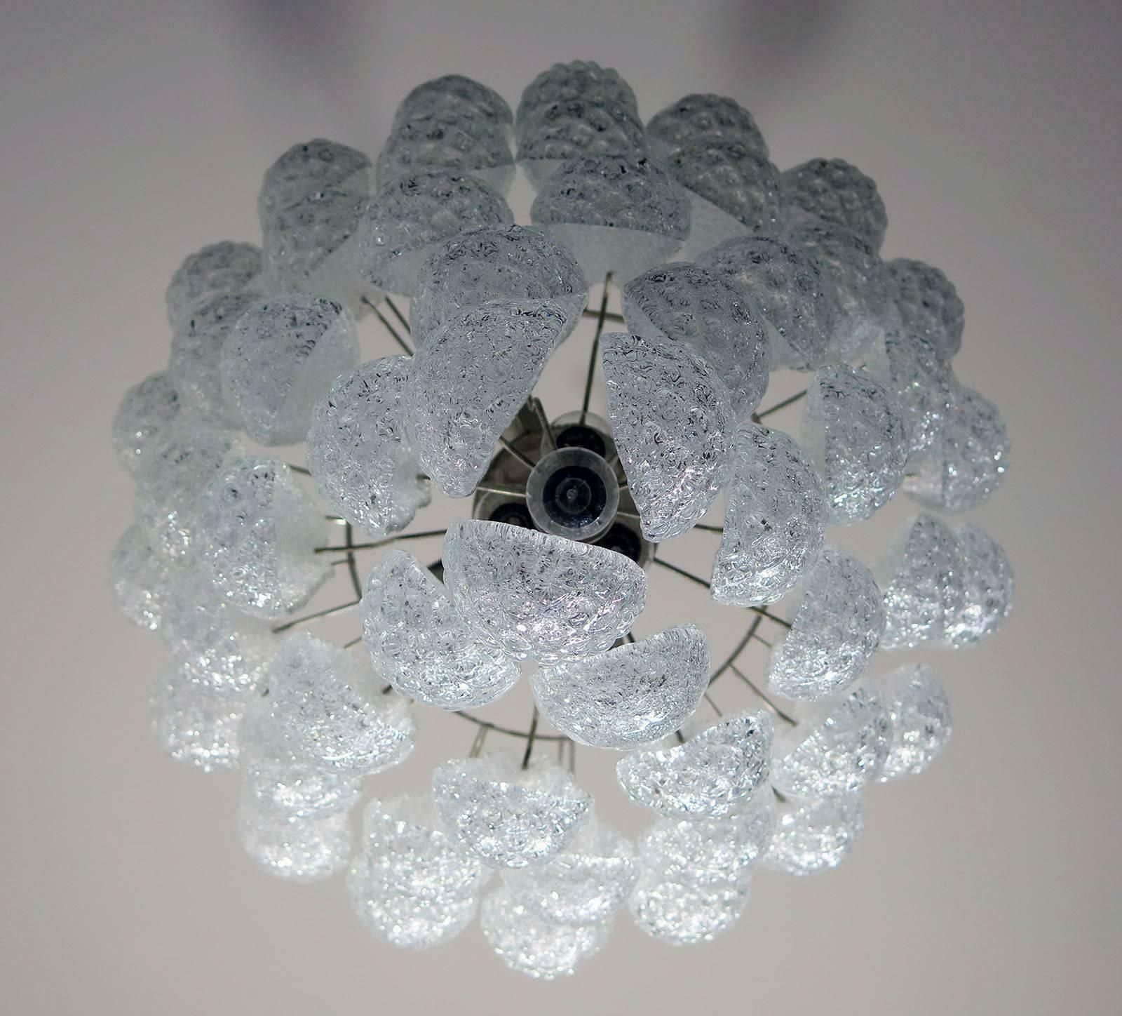 Pair Of Italian Murano Petals Chandeliers Murano photo vinterior