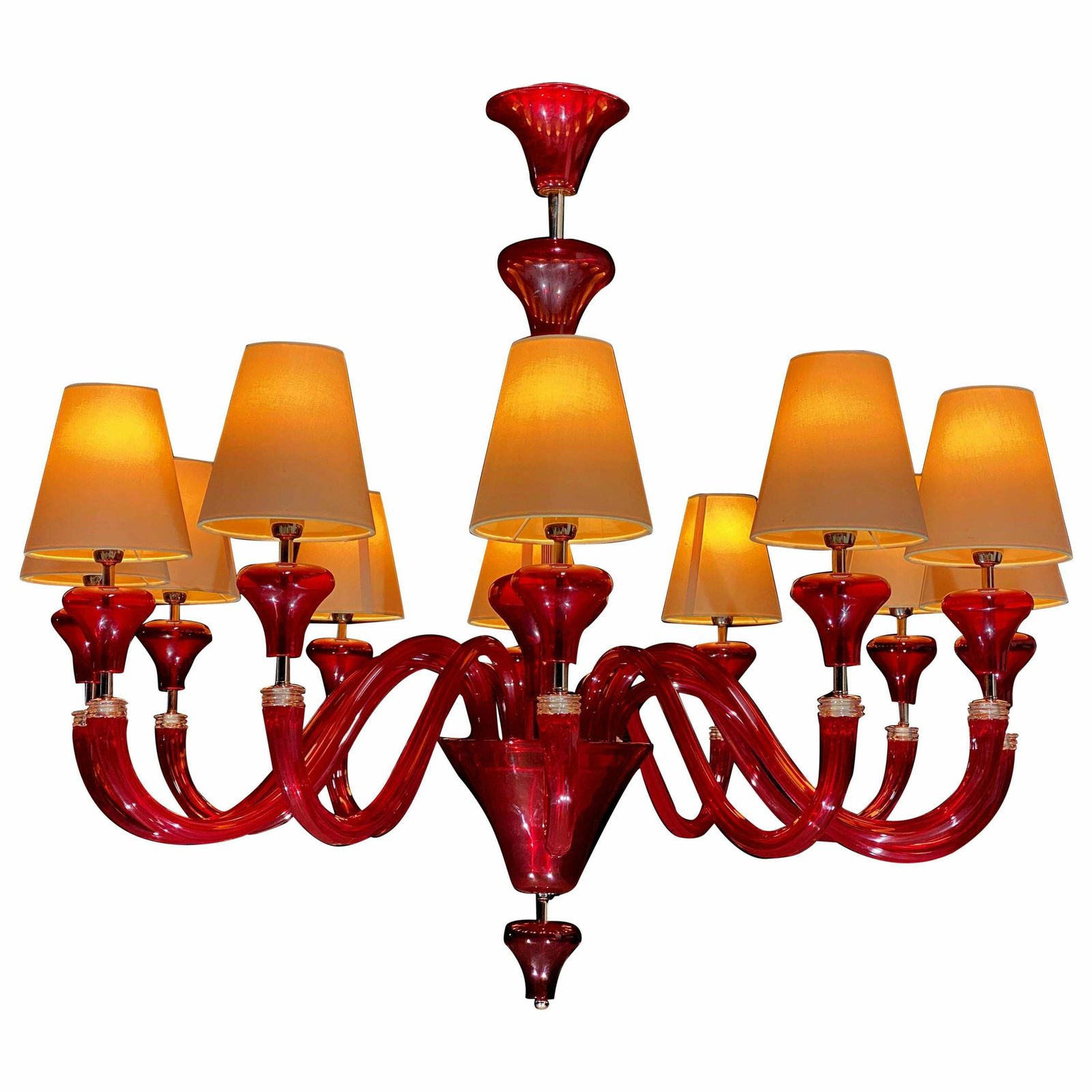 Italian Chandelier By Barovier And Toso Murano 1990