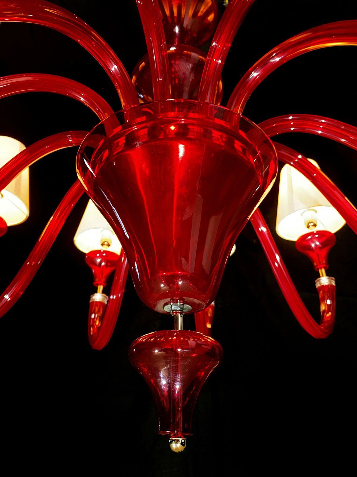Italian Chandelier By Barovier And Toso Murano 1990 photo vintage