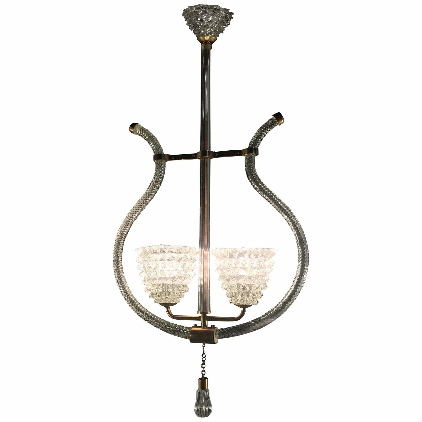 Charming Italian Chandelier By Ercole Barovier Murano 1940 photo furniture