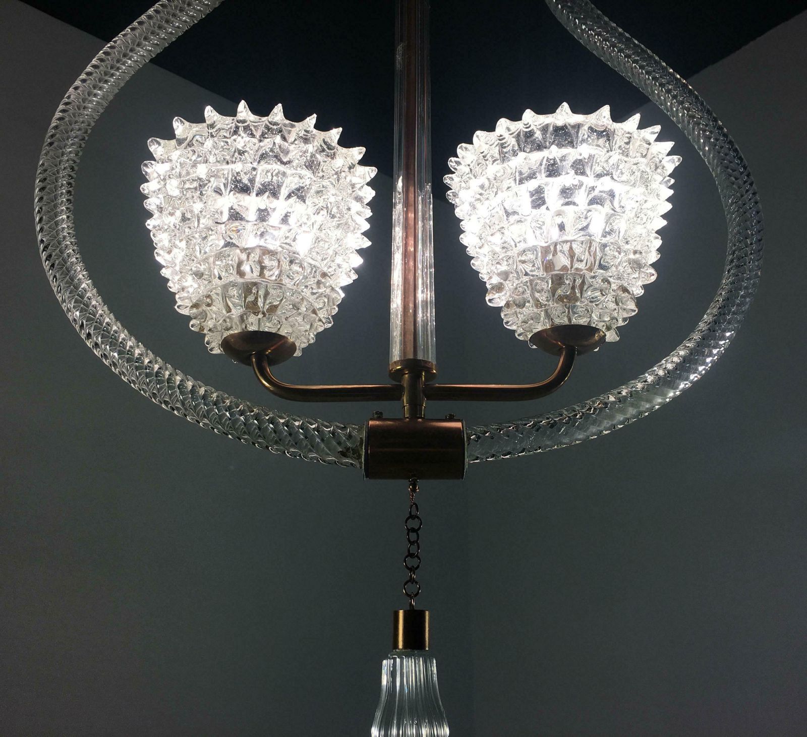 photo vinterior Charming Italian Chandelier By Ercole Barovier Murano 1940