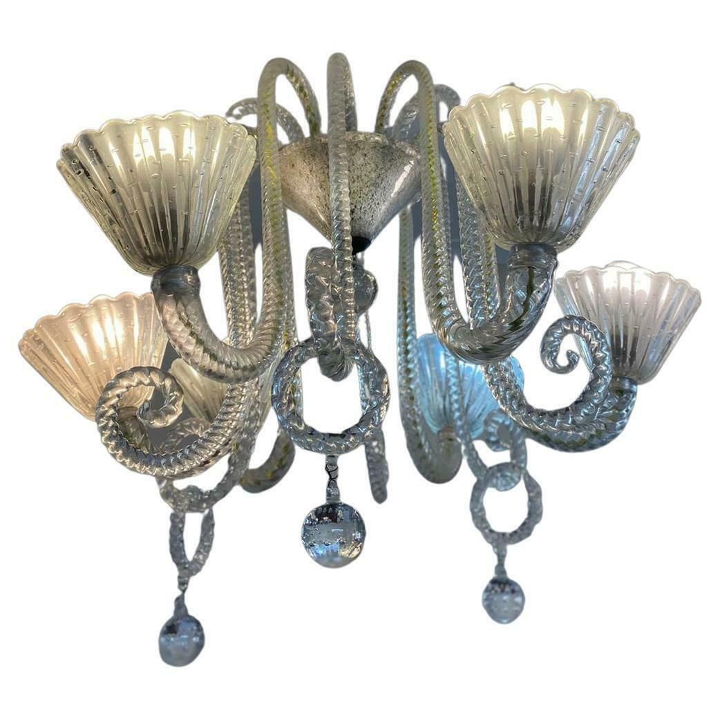 Art Deco Chandelier By Ercole Barovier Murano 1940 photo for sale