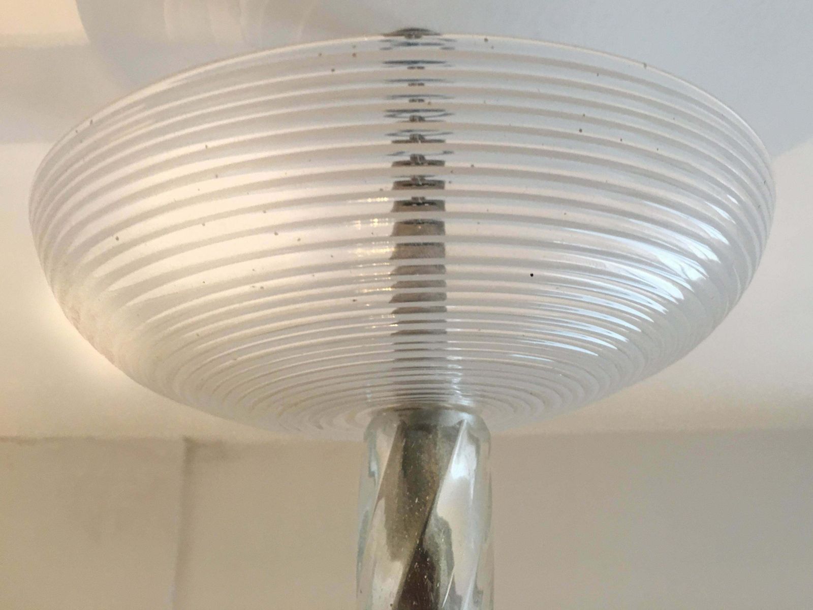 photo for sale Art Deco Reticello Chandelier By Ercole Barovier, Murano, 1940s