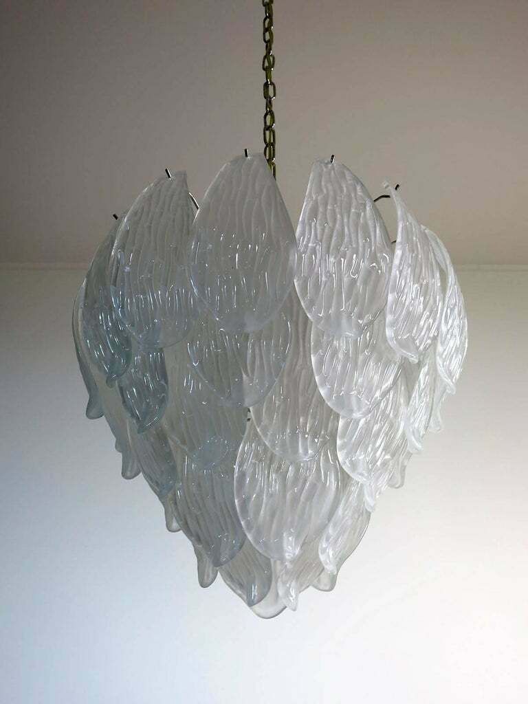 Pair Of Italian Petals Chandeliers, Murano photo vinterior