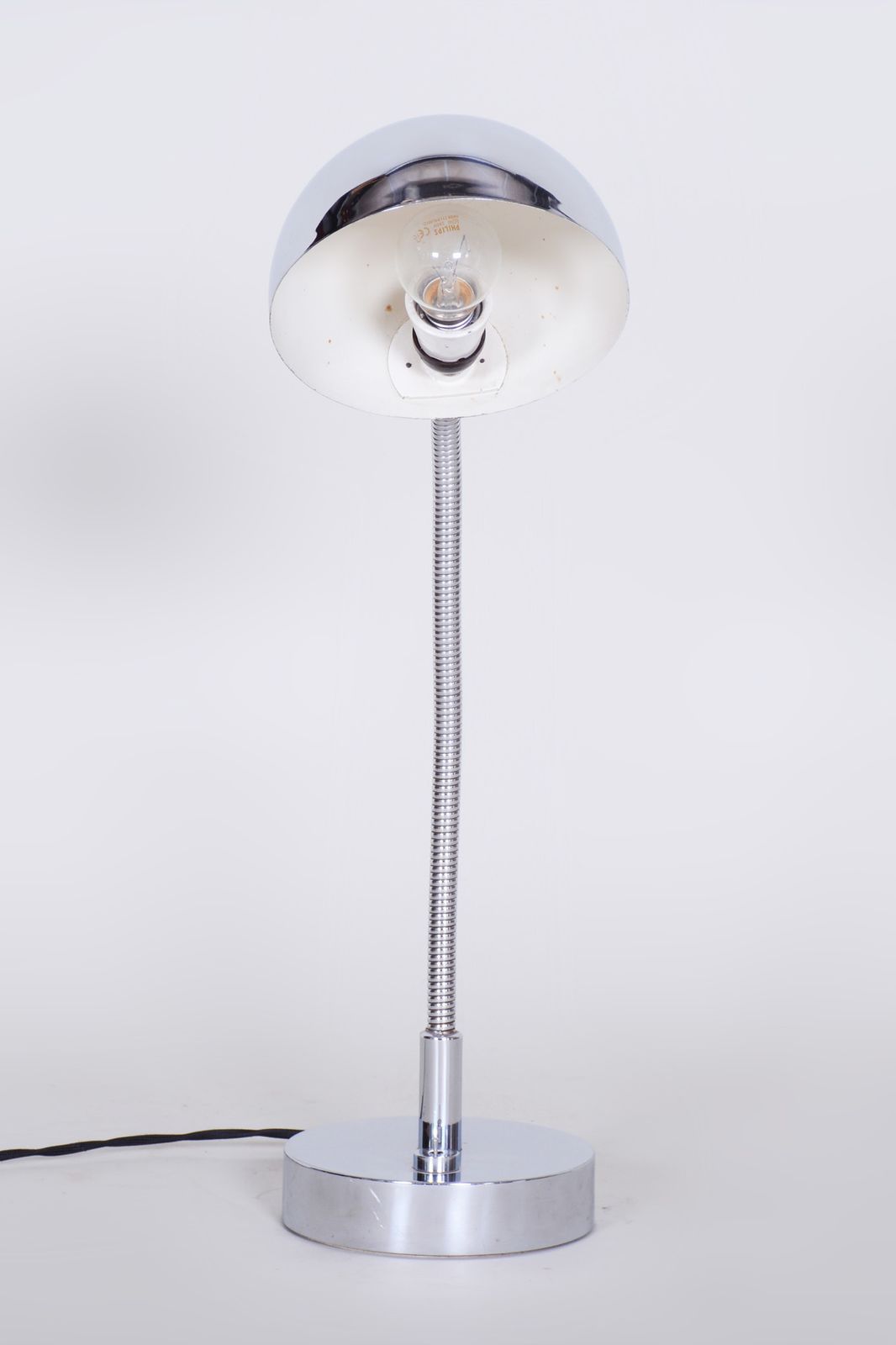Chrome Bauhaus Table Lamp, Newly Electrified, Designer M. Prokop, Czechia,1920s photo for sale