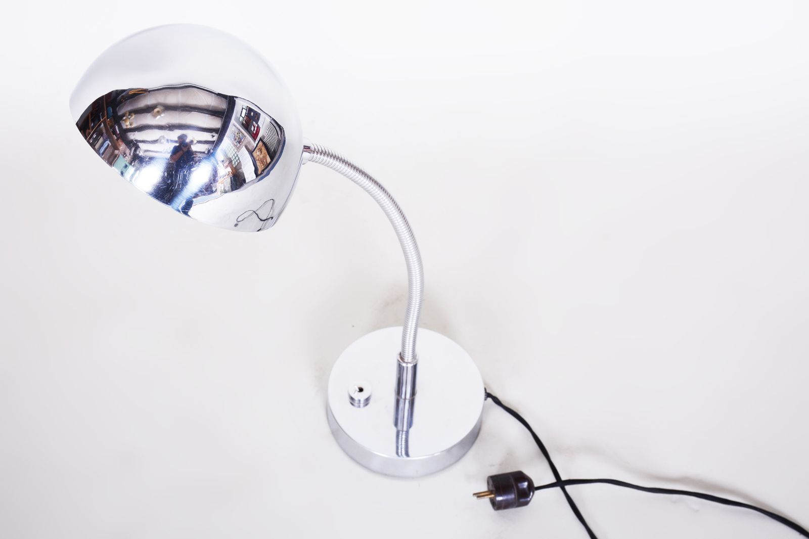 photo furniture Chrome Bauhaus Table Lamp, Newly Electrified, Designer M. Prokop, Czechia,1920s