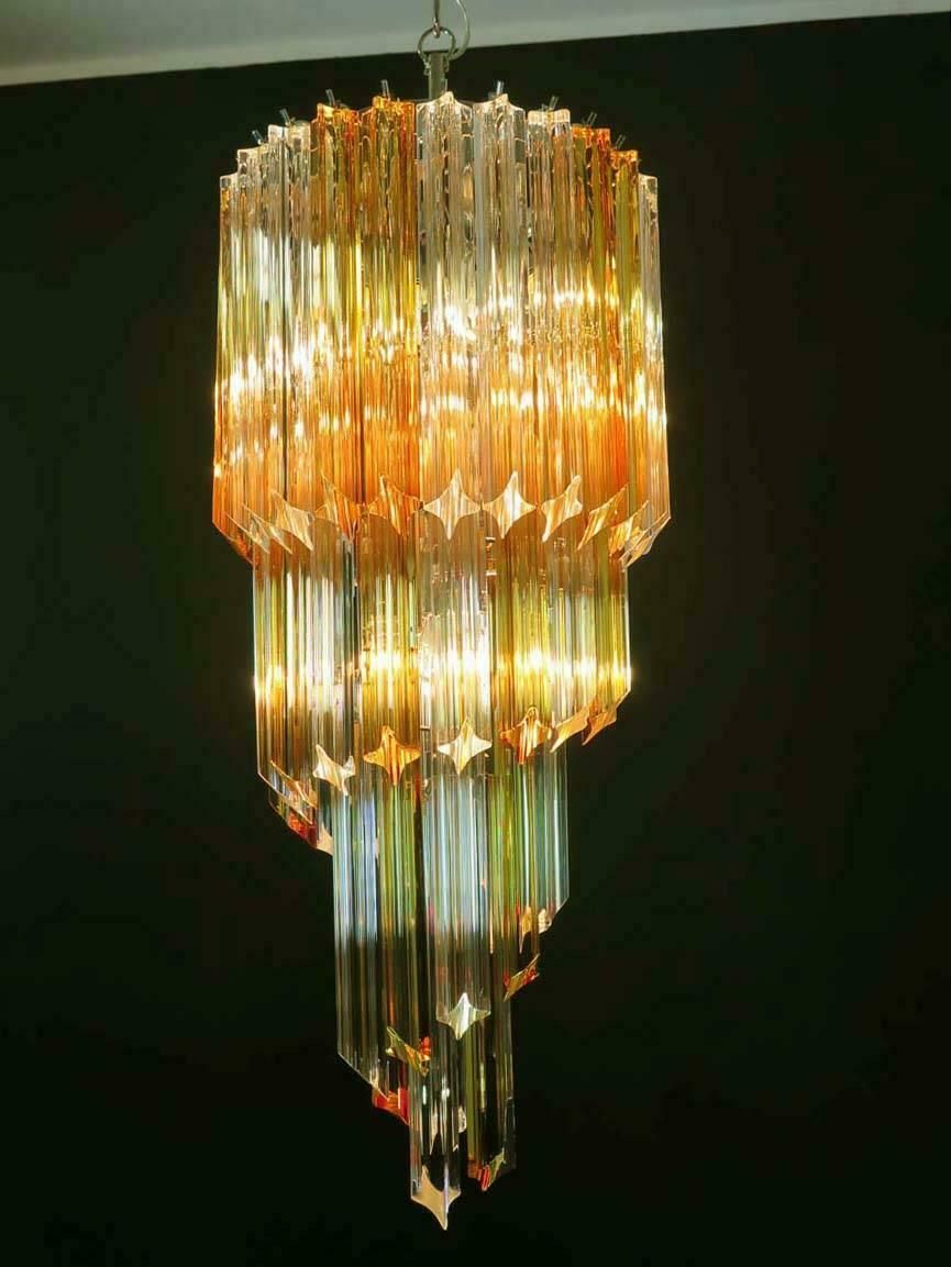 photo furniture Pair Of Chandeliers Triedri Venini Style, Murano, 1980s