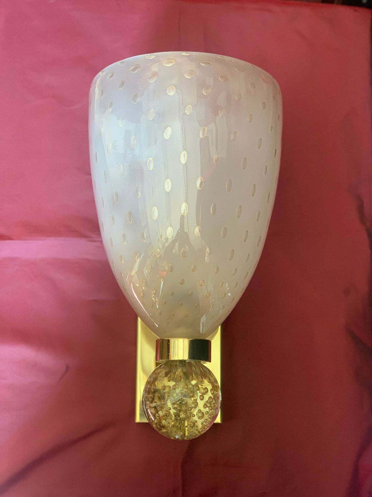 Luxurious Pair Of Wall Lamps By Barovier & Toso, Murano, 1960s photo furniture