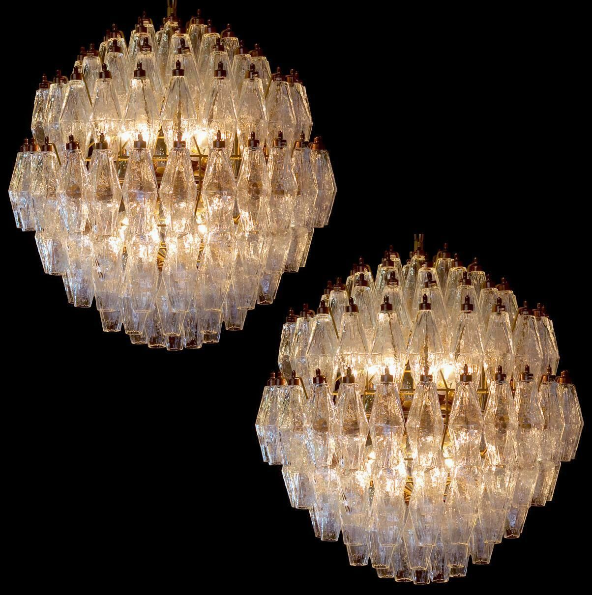 photo for sale Spectacular Murano Poliedri Chandelier Carlo Scarpa Style, Murano