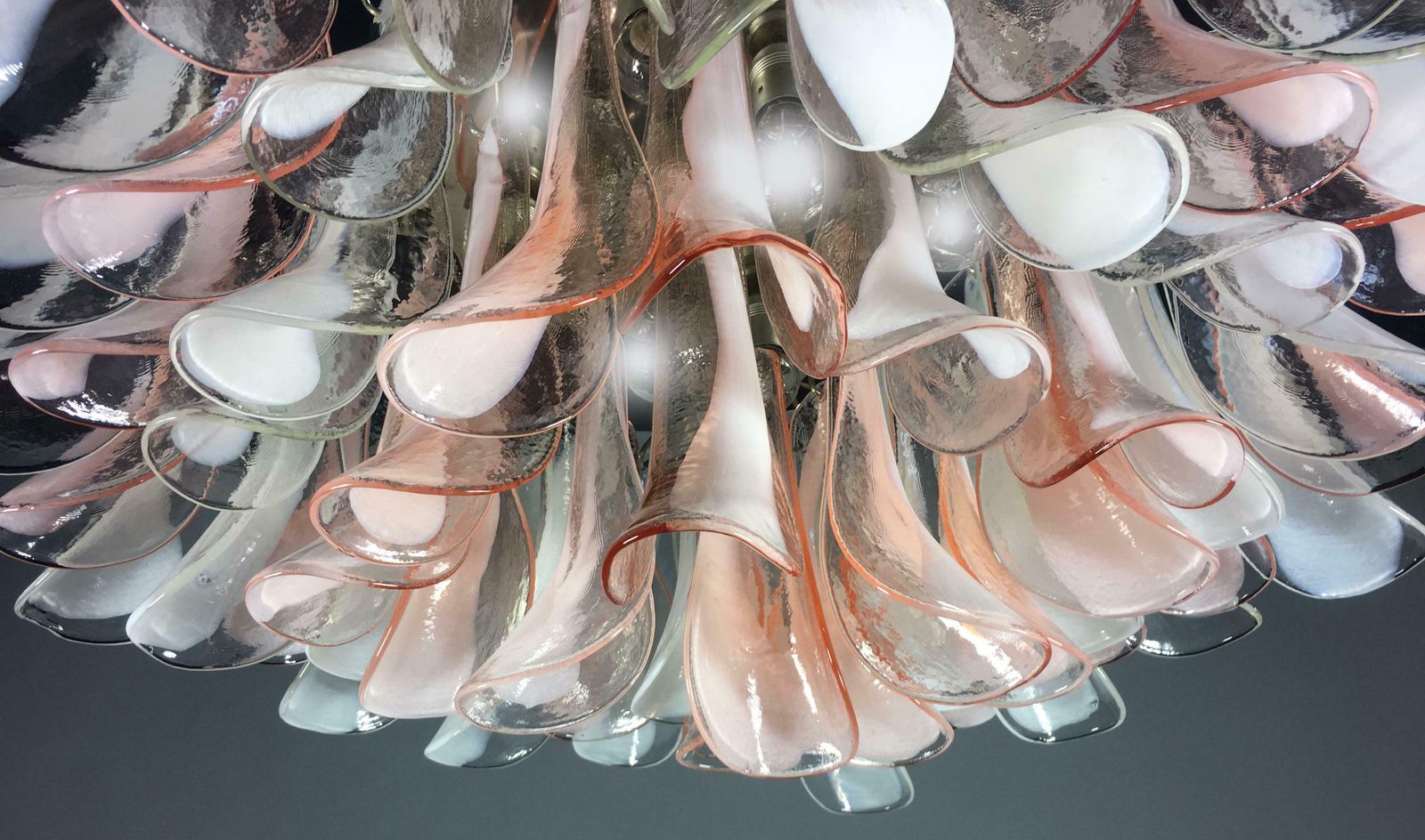 Flamingo' 64 Petal Italian Chandeliers Ceiling Lights, Murano photo vintage