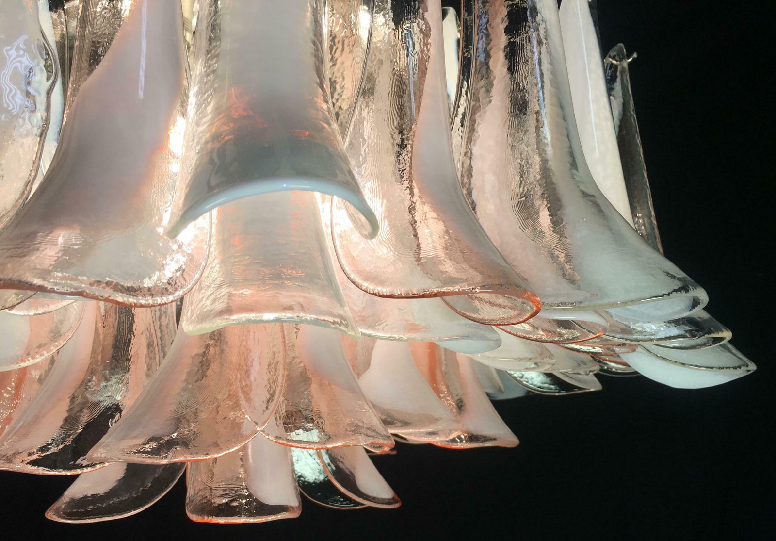 Lighting Flamingo' 64 Petal Italian Chandeliers Ceiling Lights, Murano photo