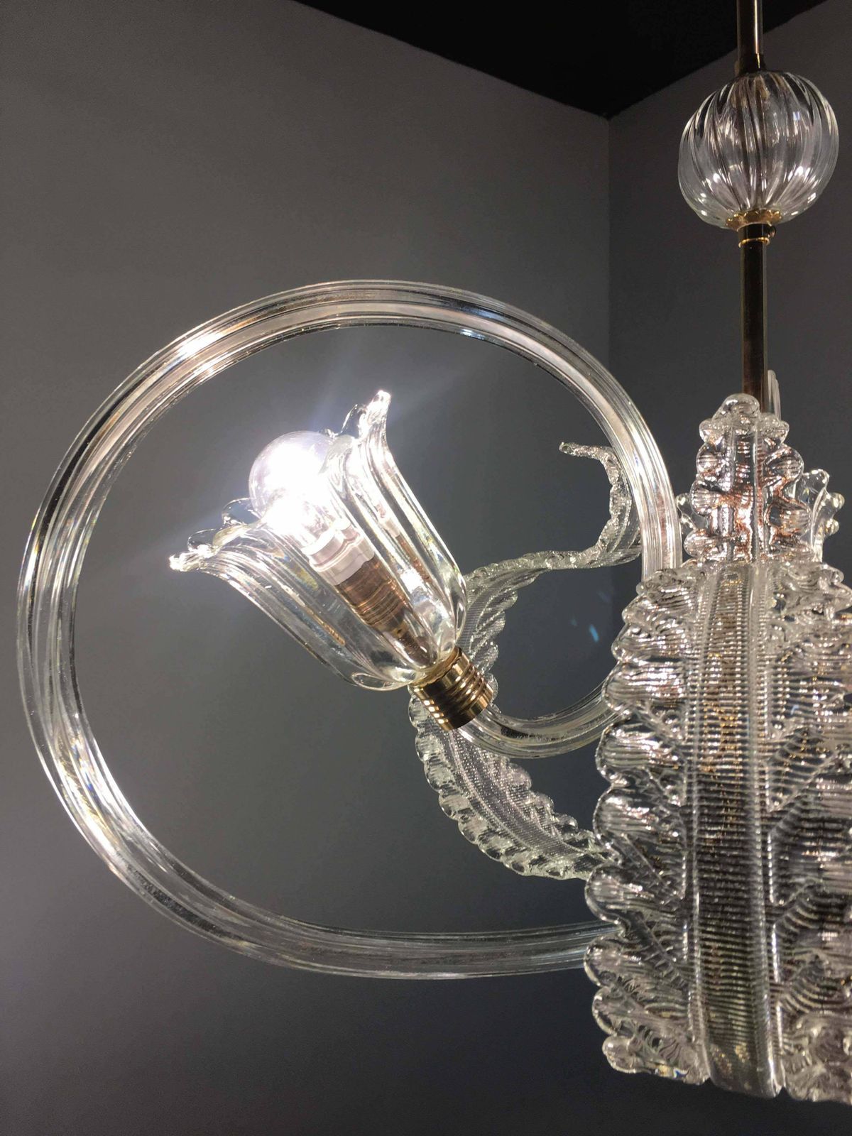 photo for sale Charming Italian Chandelier By Barovier And Toso Murano 1940