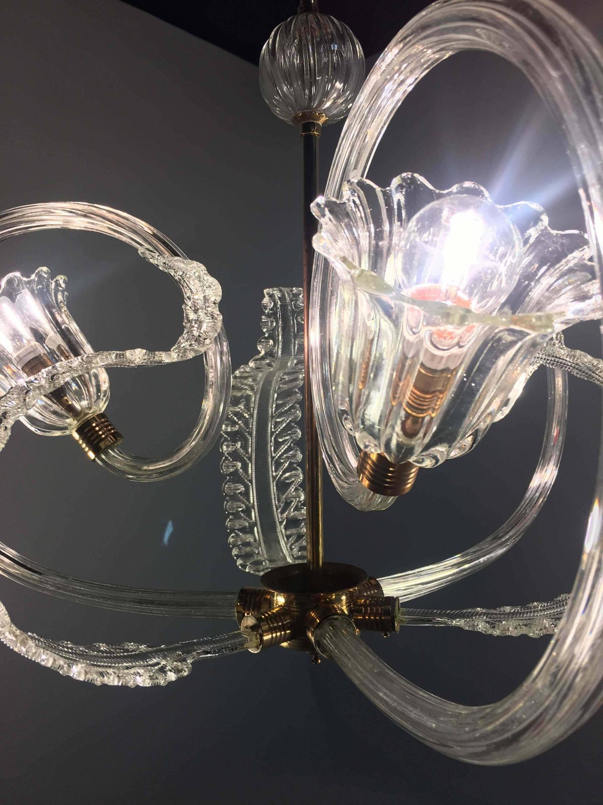 2019.0 Charming Italian Chandelier By Barovier And Toso Murano 1940 photo