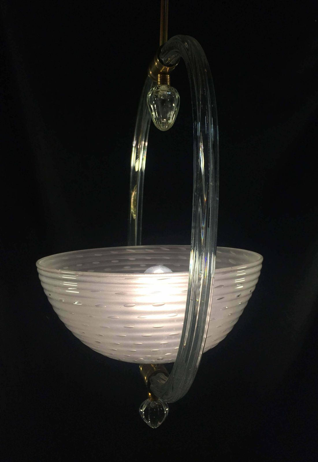 Lighting Charming Italian Chandelier By Barovier And Toso Murano 1940 photo