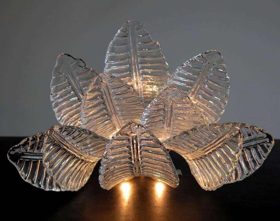 Pair Of Italian Felci Leaves Sconces, Barovier & Toso Style, Murano photo Lighting