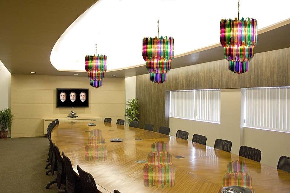 Chandelier Multicolour Quadriedri, 184 Prism, Murano, 1980s photo vinterior