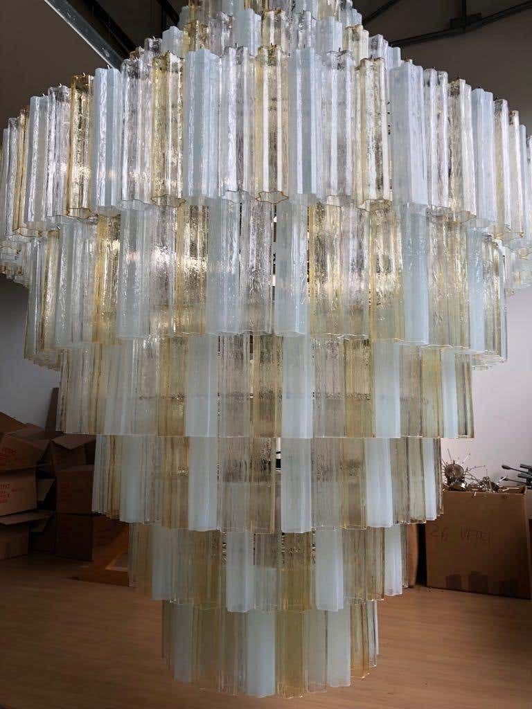 photo furniture Pair Of Giant Italian Chandeliers, Murano