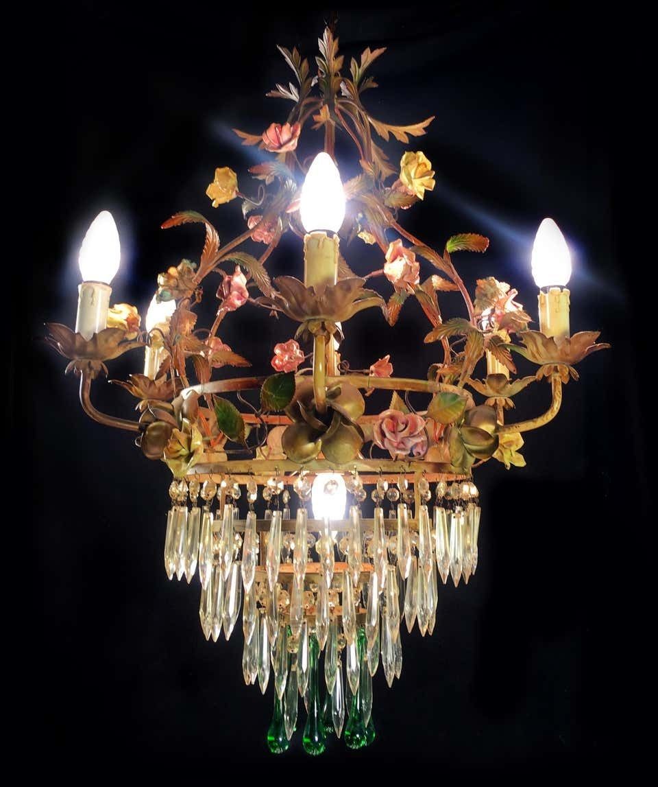 Mid 20th Century Fine Italian Chandelier, Murano, 1940 photo vintage