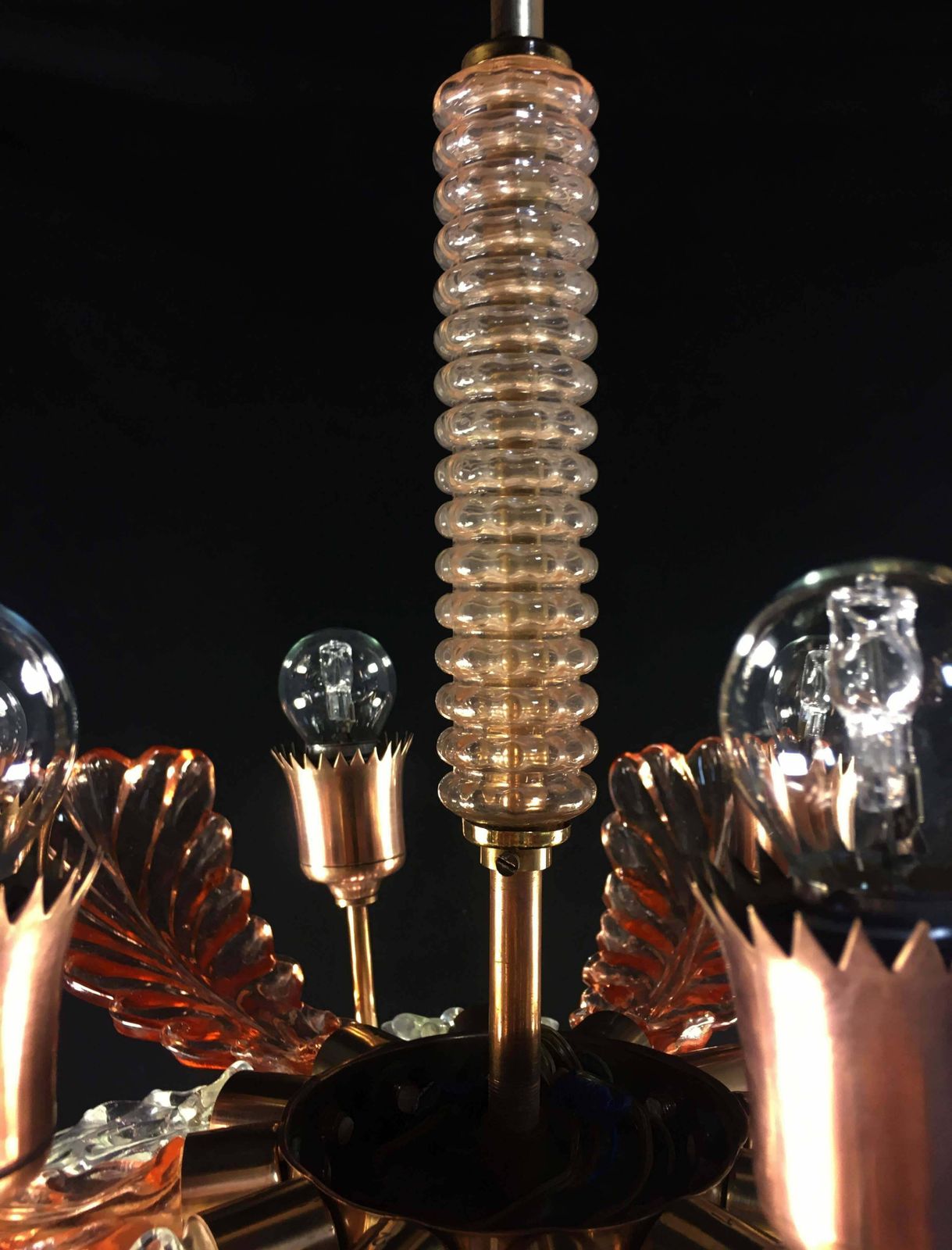 Lighting Elegant And Rare Chandelier By Barovier And Toso Murano 1940s photo