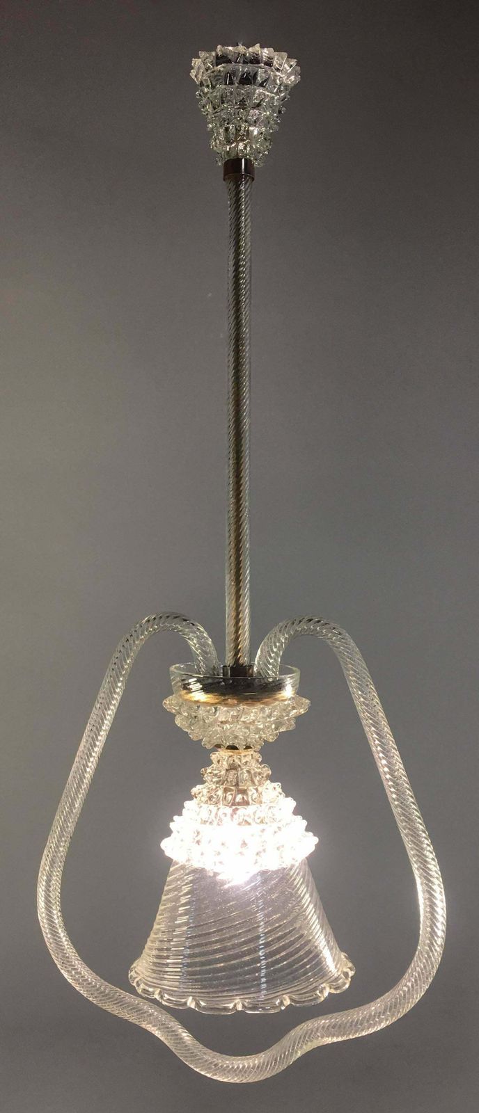 Italian Chandelier By Barovier And Toso  Murano  1950 photo Lighting