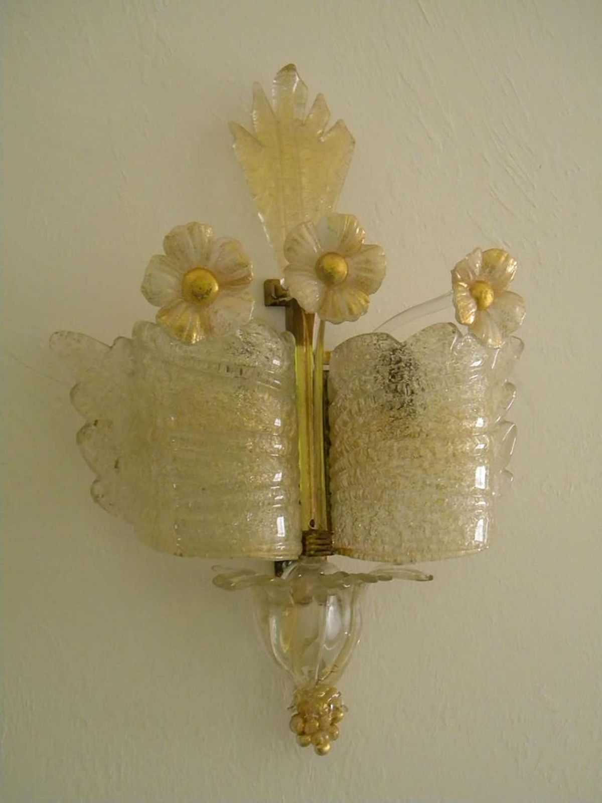 Midcentury Trio Of Sconces Grand Hotel By Barovier And Toso  Murano 1960s photo 6057.0