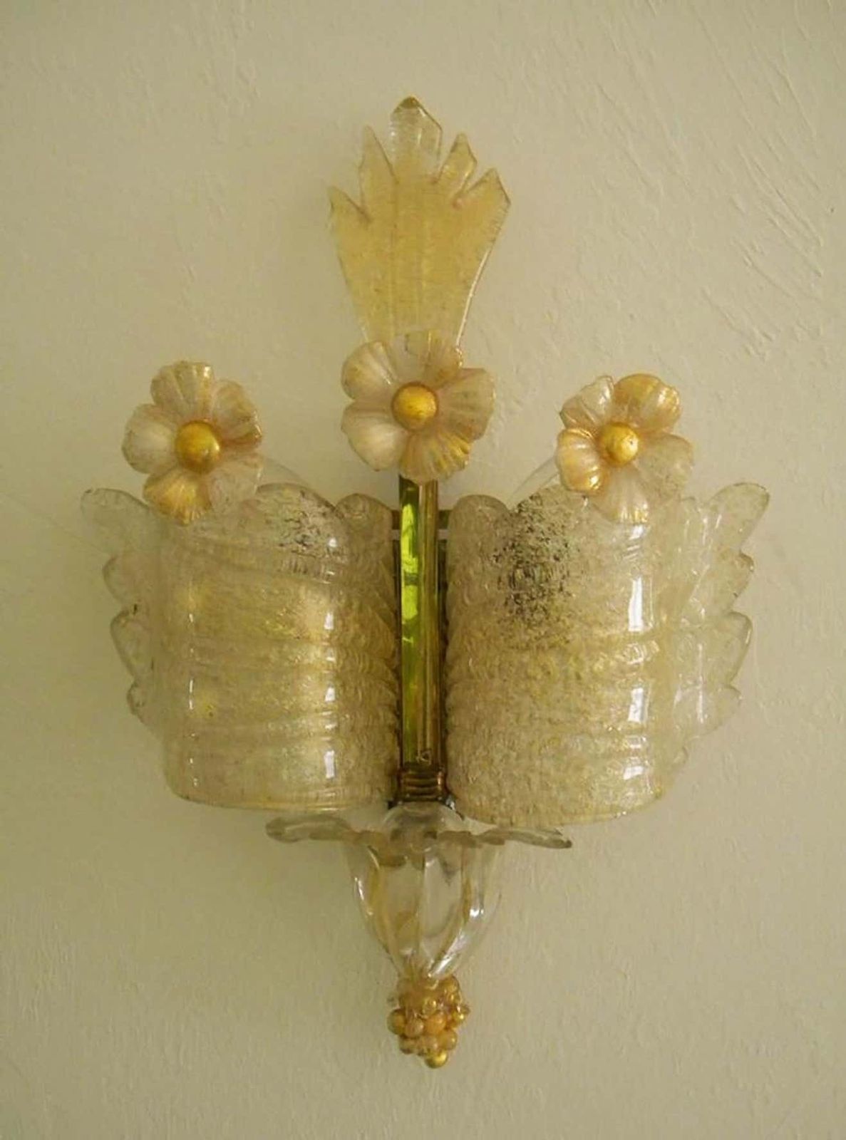 Midcentury Trio Of Sconces Grand Hotel By Barovier And Toso  Murano 1960s photo vinterior
