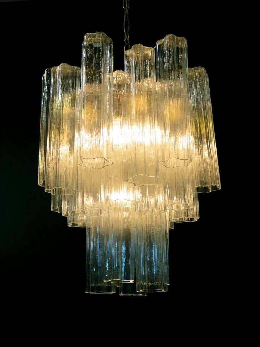Pair Of Tronchi Chandelier In Toni Zuccheri Style For Venini  Murano photo Lighting