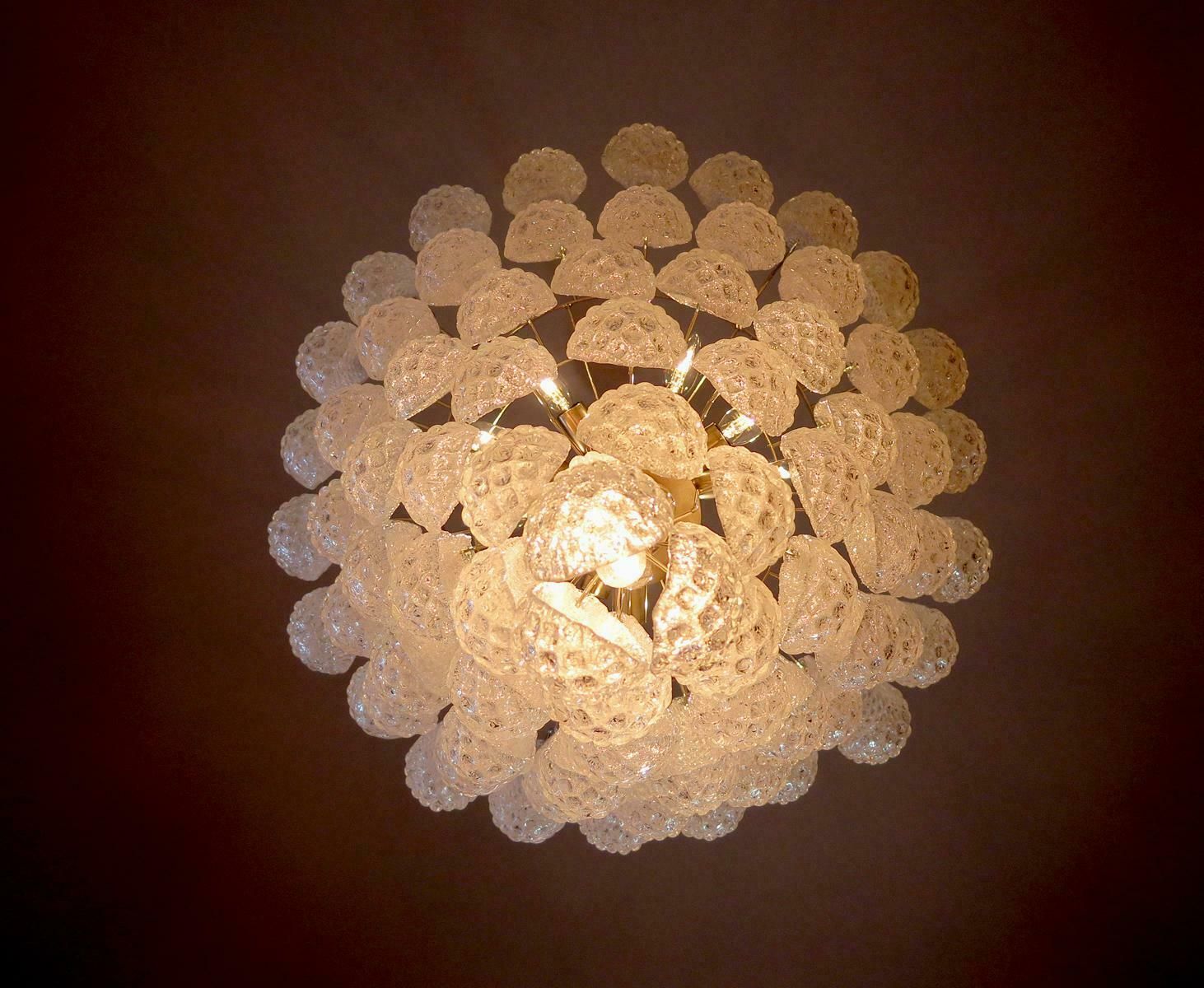 Pair Of Italian Murano 75 Petals Chandeliers, Murano photo 4836.0