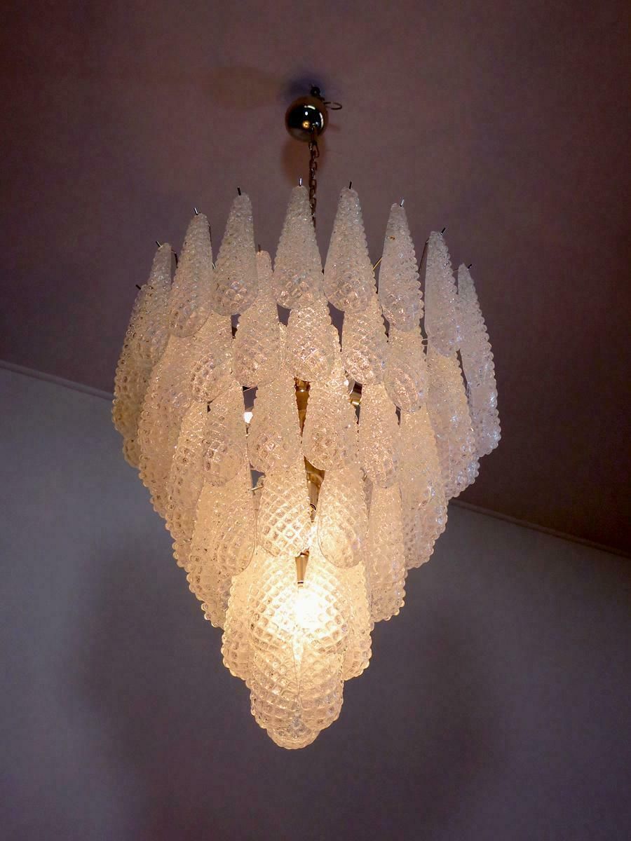 Pair Of Italian Murano 75 Petals Chandeliers, Murano photo vinterior