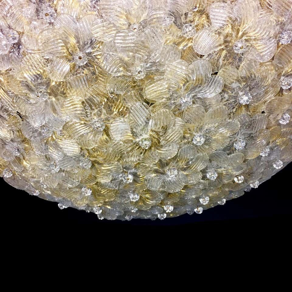 Ceiling Flowers Lamp By Barovier & Toso, Murano, 1980s photo for sale